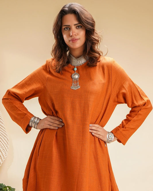 Boho dress in orange