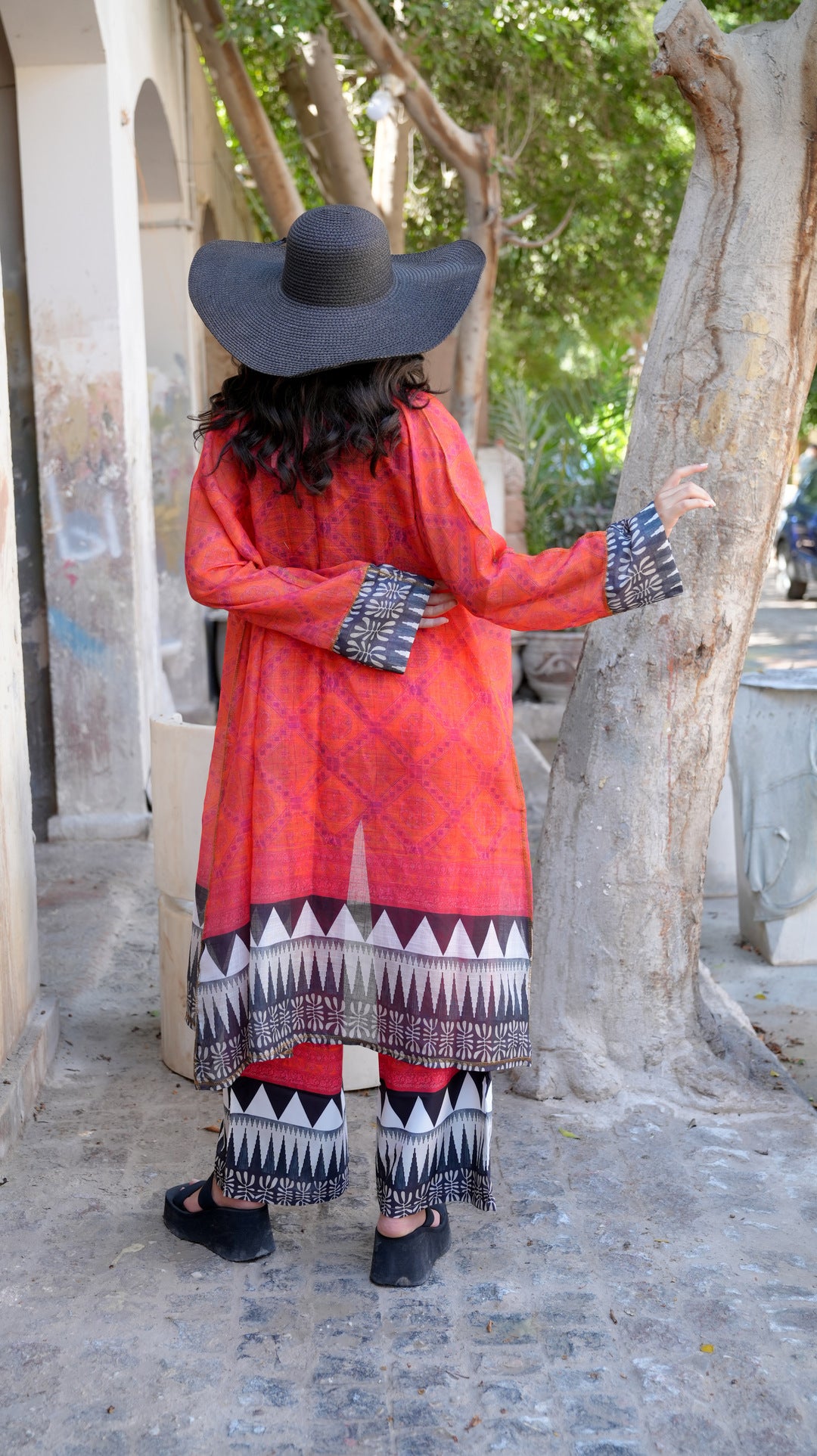 red coral clay pants