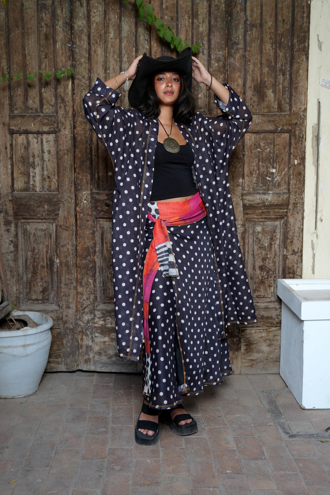Moonlit Polka kimono