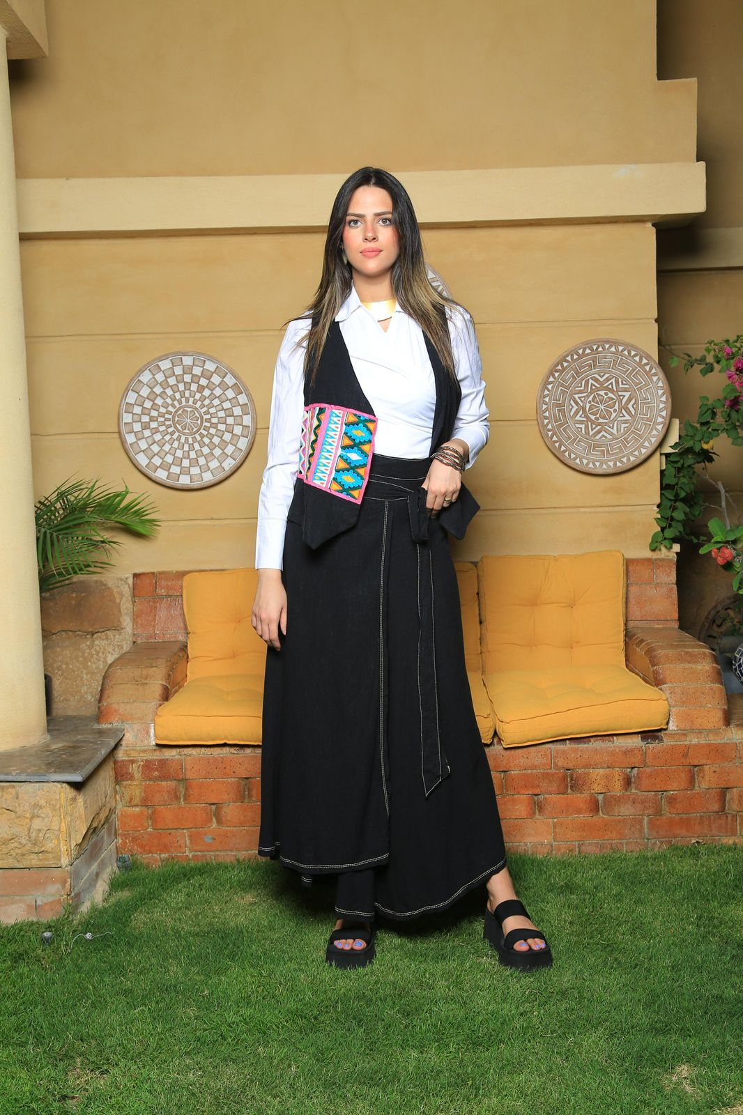Black Lenin wrap skirt