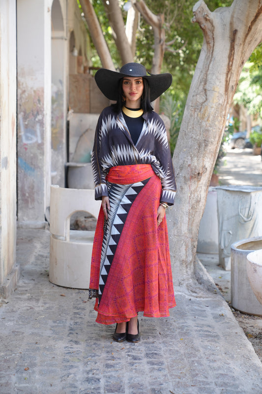 red coral clay skirt