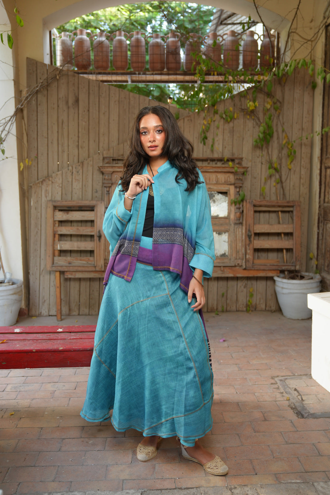 Indigo Palm skirt