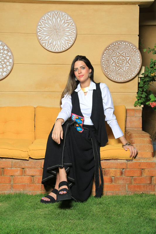 Black Lenin wrap skirt
